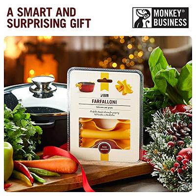 Monkey Business Pasta Shaped Silicone Kitchen Tools in A Gift Box / 2 of Our Big Pasta Shaped Kitchen Gadgets/Farfalloni Shaped Pot Grips, and