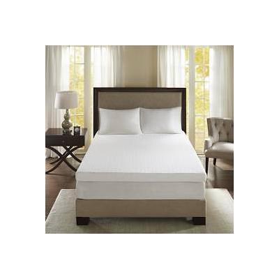 Sleep Philosophy 4 Memory Foam Mattress Topper, Queen, White