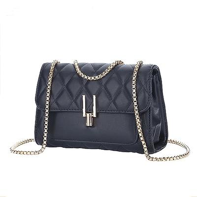 Women's Black Leather Flap Square Shoulder Bag Mini Crossbody Bag