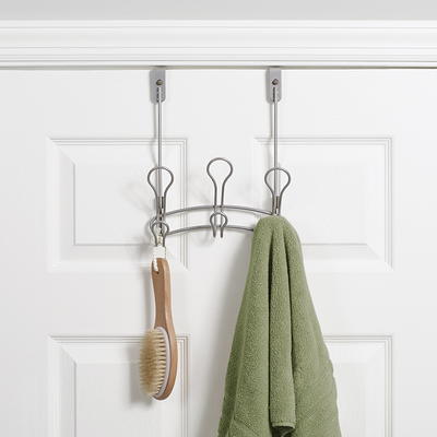 Mainstays SnugFit Over-the-Door 3-Tier Towel Bar with 2 Hooks