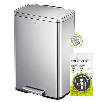 Innovaze Semi Round Step on Trash Can Fingerprint Free Brushed Stainless Steel 12 Liter