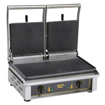 Avantco P88SG Double Panini Grill w/ Grooved & Smooth Plates