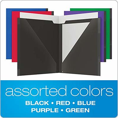 Oxford 2 Pocket Folders, Extra Pocket Fits 11x17 Papers, Sturdy Plastic,  Anti-Tear Edges, Letter Size, Black, Red, Blue, Purple, Green, 5 Pack  (89119) - Yahoo Shopping