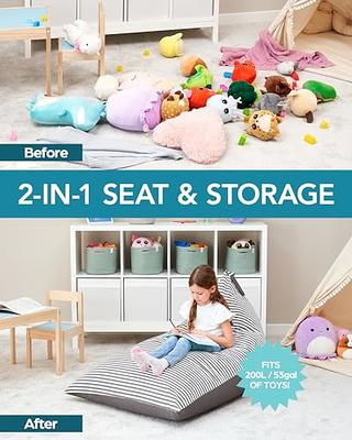 Stuffed Animal Storage Bean Bag Chair | 53 Extra Large Beanbag Cover for  Kids and Adults, Plush Toys Holder and Organizer for Boys and Girls 