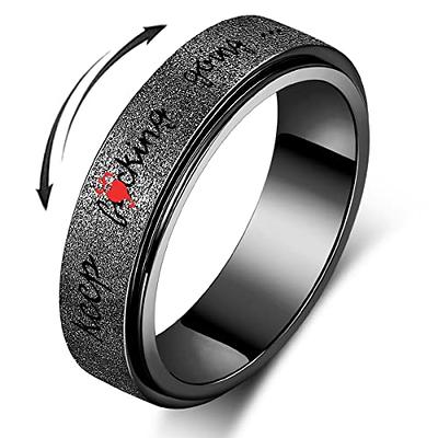 Initial Spinner Ring Fidget Toys Adults Anxiety Ring Fidget Ring Women Men  Keep Going Ring Mens