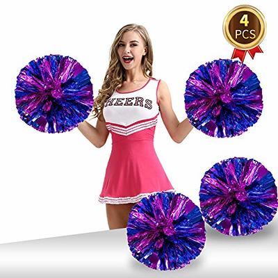 hatisan 12 Pack Cheerleading Pom Poms, Cheerleader Pompoms Metallic Foil  Pom Poms for Sports Team Spirit Cheering Party Dance Useful Accessories