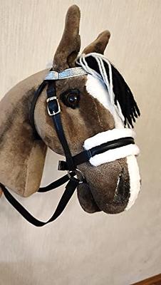 Hobby horse pinto | Realistic toy horse on a stick | Black and white  hobbyhorse