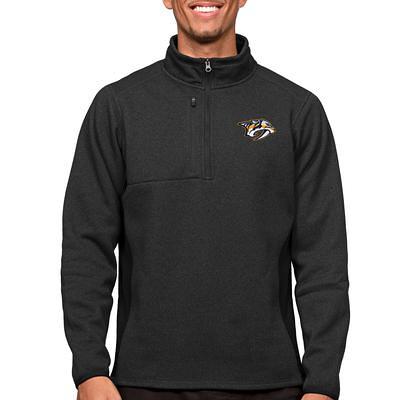 Men's San Francisco 49ers Antigua Black/Heather Gray Victory Colorblock  Pullover Hoodie