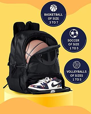 TRAILKICKER Large Basketball Backpack Bag with Ball Compartment and Shoe Pocket Outdoor Sports Equipment Bag