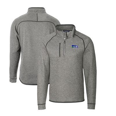 Men's Cutter & Buck Heather Gray Seattle Seahawks Throwback Logo Mainsail  Sweater-Knit Full-Zip Vest - Seahawks Gear