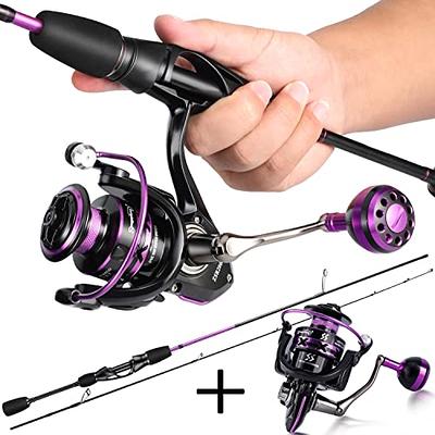 Sougayilang Fishing Rod and Reel Combo, Lightweight Purple Spinning Reel  with 2 Pieces Fishing Pole Combo for Crappie, 1000/2000 Spinning Reel  Set-1.8m-2000 Reel-Purple, Spinning Combos -  Canada