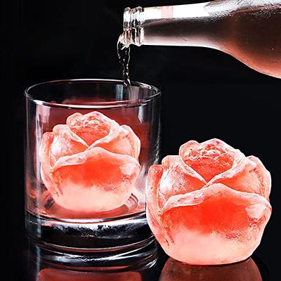 CUAIBB Ice Cube Mold, Rose Shaped Whiskey Ice Cubes, Silicone Ice