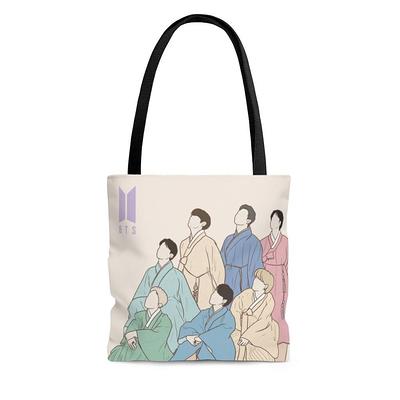 Kpop BTS Merchandise Canvas Shoulder Bag, Hobo Crossbody Handbag Casual Tote  for Army Gifts 