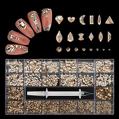 Nail Arts Rhinestones Kit Multi Shapes Glass Crystal Nail Gold Nail  Stickers