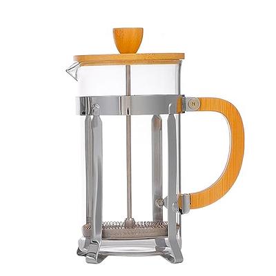 YMMIND French Press Coffee Maker 304 Stainless Steel Coffee Press,with 4 Filters System, Heat Resistant Thickness Borosilicate French Press Glass