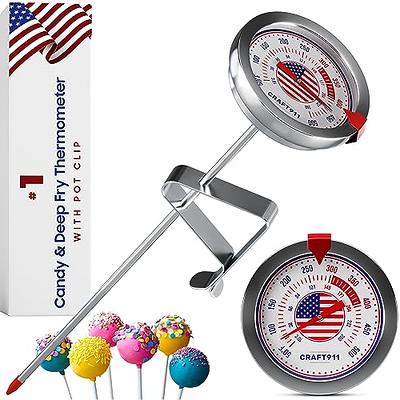 Candy Deep Fry Thermometer with Pot Clip - Candy Thermometer Very Accurate  & Fast Read Food Thermometer, Mechanical Meat Thermometer for Grilling, Candle Making Thermometer