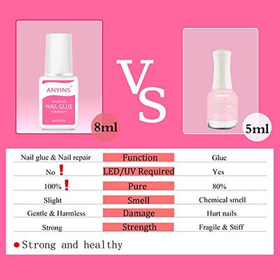 Makartt 2pcs Nail Rhinestone Glue Gel with Brush Pen Set, 38ml Clear Nail  Gem Glue Gel Super Strong Adhesive Nail Art Glue Gel for Nail Decorations  3D