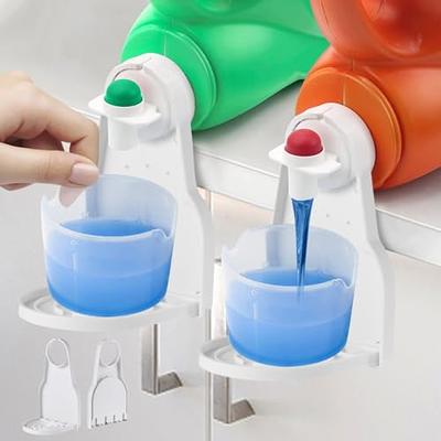 2 Pack Laundry Detergent Drip Catcher/Cup Holder, Fits Most Economic Sized Bottles, No More Leaks or Mess, White