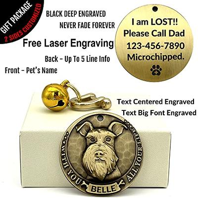 Solid Brass Dog Tag / Deep Engraved / Custom Pet Tag