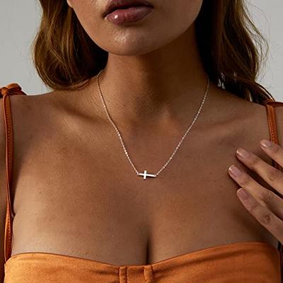 Bisaer Genuine 925 Sterling Silver Cross faith Pendant Necklace Chain For  Women | eBay