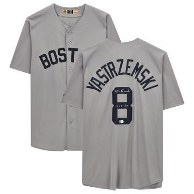 Carl Yastrzemski Gray Boston Red Sox Autographed Mitchell and Ness  Authentic Jersey with HOF 89 Inscription