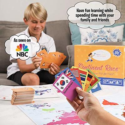 Continent Race - Geography Learning Educational Game for Kids 7 Years and  Up Trivia Card Board Game for Family Activities, Game Night by Byron's  Games