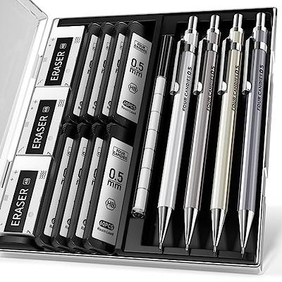 Essential Mechanical Pencil Set with HB Lead Eraser Refills Drafting,  Sketching, Illustrations, Engineering Architecture MozArt Supplies - 4  Sizes