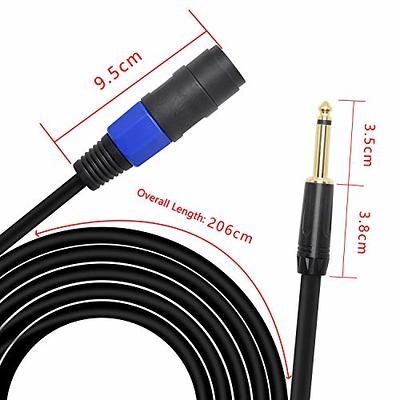 1/4 TS to Banana Plug Speaker Cable,6.35mm TS to Banana Plug Speaker Audio  Cable,Gold-Plated 1/4 TS Male To Dual Banana Plugs OFC HiFi Speaker Wire