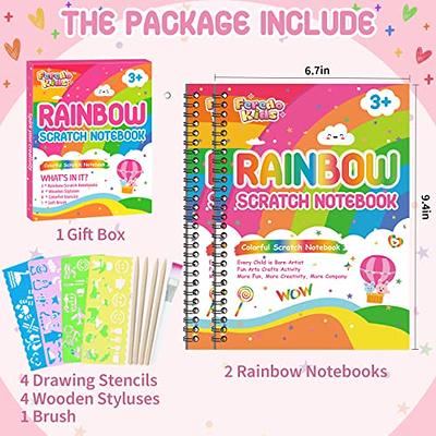 FEREDO KIDS Rainbow Scratch Notebook Drawing Paper - Black Scratch Off Art  Crafts Supplies Coloring Kit Toy for Kids Ages 3-9 Girls Boys DIY  Children's Birthday Christmas Activities Gift 3 Pack - Yahoo Shopping