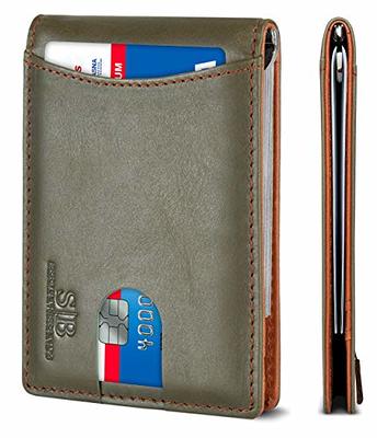 Men's Slim Front Pocket Wallet - RFID Blocking, Thin Minimalist Bifold  Design (Black)