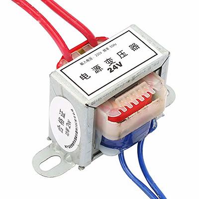 AC to AC Power Transformer, 220V 50Hz Input AC 24V Output 2W Rated EI  Single Phase Transformer for Lighting Power Supplies, Audio Equipment (24V)