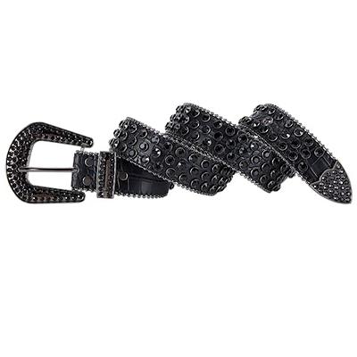 FAN&LOUIS Black Snake Belt for Women Fashion Cool Belt with Big