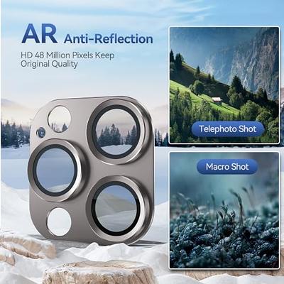 Camera Lens Protector for iPhone 15 Pro/iPhone 15 Pro Max, 9H Hardness  Glass Anti-Scratch Metal Ring Lens Cover, Clear HD Titanium Camera  Accessories