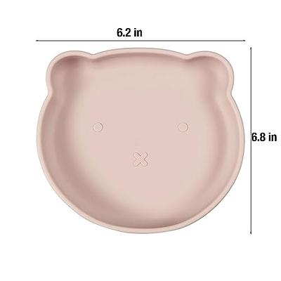 PandaEar Silicone Baby Feeding Set 2 Pack Silicone Divided Suction Plate  and 2 Pack Tiny