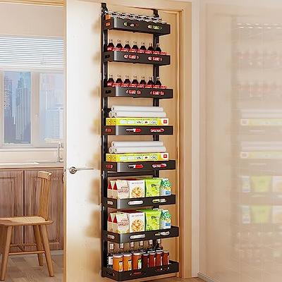 1Easylife Over the Door Pantry Organizer, 10-Tier Adjustable Baskets Pantry  Organization, Metal Door Shelf with Detachable Frame, Space Saving Hanging