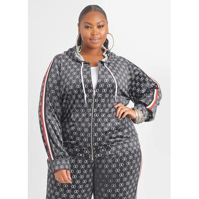 Plus Size Ring Print Velour Hoodie - Yahoo Shopping