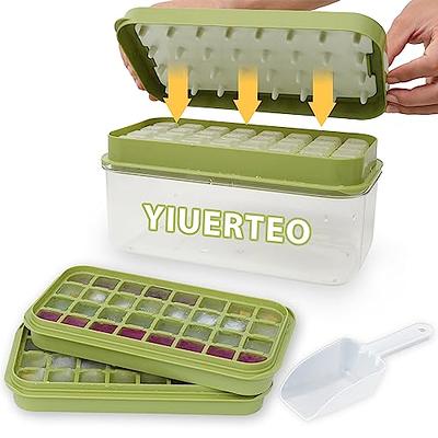 Ice Cube Tray 55 Grids Ice Tray with Bin Ice Tray for Freezer with Lid and  St