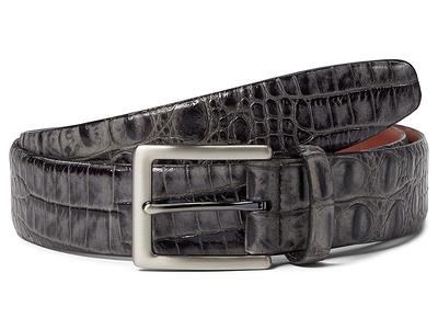 Hornback Embossed Calf Belt with Gold Buckle