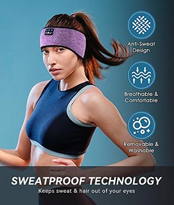 Sleep Headphones Breathable Bluetooth 5.0 Headband Sleeping  Headphones,Bluetooth 5.0 Wireless Music Eye Mask,for Side Sleepers Women  Men Office Gadgets Unique Gifts,with Adjustable Strap/Blue 