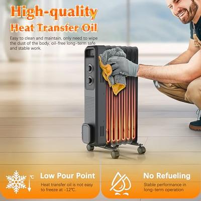 Radiator Heater, 1500W Oil-Filled Radiator Heater, Portable