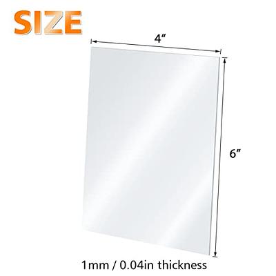 Egofine Plexiglass Sheets Acrylic Sheets 12 Pack of 4x6'' 0.04 Thick Clear  Plastic Cast Transparent Plexi Glass for Crafting Projects, Replacement
