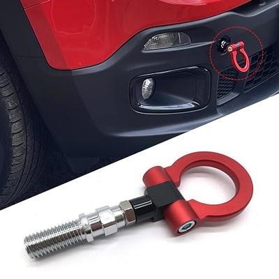 PXPART RED Tow Hooks, New Front Bumper Towing Replacement Hook Kit