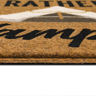 A1 Home Collections A1hc Markham Picture Frame Black/Beige 30 in. x 60 in. Coir and Rubber Flocked Large Outdoor Monogrammed x Door Mat