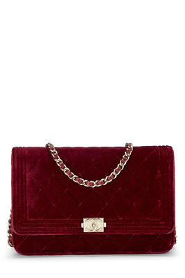 Chanel - Red Quilted Velvet Boy Wallet on Chain (WOC) - Yahoo Shopping