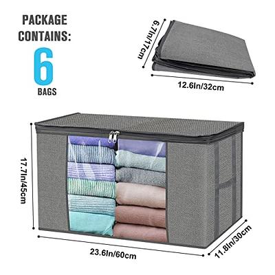 Blanket Pillows Quilt Clothes Bedding Storage Bag Organizer Gray