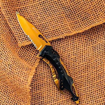  KUNSON Ultra Small Little Folding Pocket Brass Knife, Special  High Carbon Alloy Steel Blade Brass Handle, Mini EDC Portable Knife, Ultra  Compact and Lightweight (Pointy head) : Sports & Outdoors