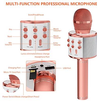 GIFTMIC Kids Microphone for Singing, Wireless Bluetooth Karaoke Microphone  for Adults, Portable Handheld Karaoke Machine, Toys for Boys and Girls Gift  for Birthday Party (Rose Gold) - Yahoo Shopping
