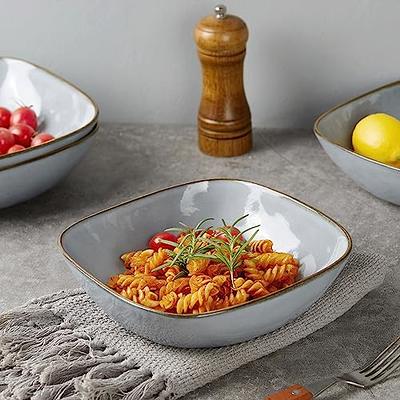 KooK Ceramic Nesting Bowls with Lids, Food Storage Containers