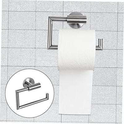 1pc Stainless Steel Toilet Paper Holder, Self Adhesive Bathroom Towel Bar,  Wall Mounted Towel Hanger, Bathroom Accessories