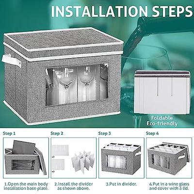Homyfort Wine Glass Storage Boxes with Dividers,China Storage Containers  Stemwar